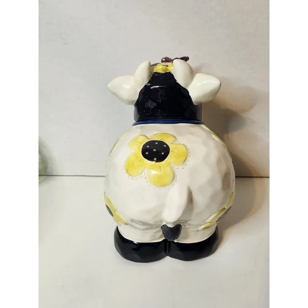 Bico Daisy Cow With Butterfly On Her Nose Cookie Jar